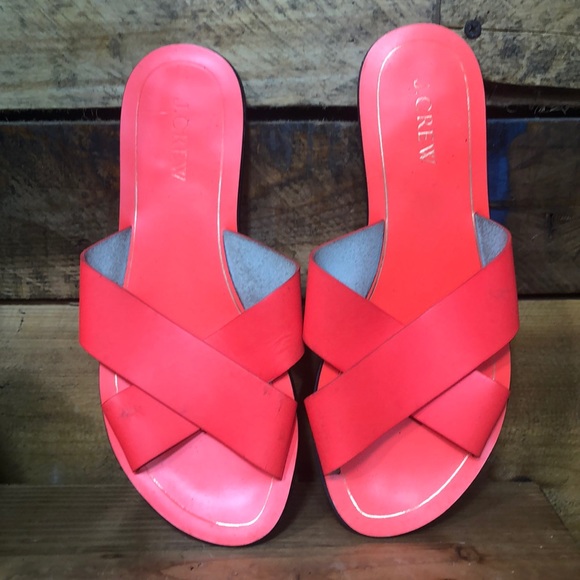 J crew sandals sz 7 orange - Picture 1 of 6